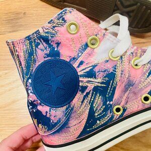 Converse Chuck Taylor All Star Hi Feather Print Sneakers Size 7